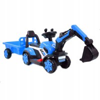Mini excavator electric Kinderauto BJXZ219B 35W 6V,cu incarcator electric si remorca, albastru - 1