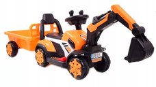 Mini excavator electric Kinderauto BJXZ219B 35W 6V,cu incarcator electric si remorca, galben
