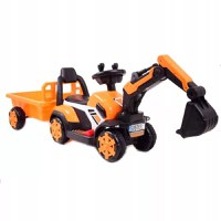 Mini excavator electric Kinderauto BJXZ219B 35W 6V,cu incarcator electric si remorca, galben - 1