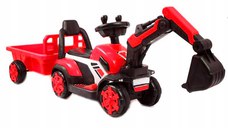 Mini excavator electric Kinderauto BJXZ219B 35W 6V,cu incarcator electric si remorca, rosu