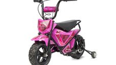 Mini Motocicleta electrica cu roti ajutatore, NITRO ECO Flee 300W 24V, culoare Roz