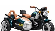 Motocicleta electrica BJTS0926 pentru copii 3-9 ani, 150W, 12V 12Ah, cu atasament, verde