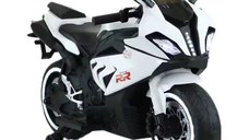 Motocicleta electrica copii, Kinderauto B919, bluetooth, putere 90W, baterie 12V 12Ah, alba