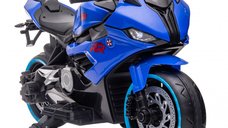 Motocicleta electrica copii, Kinderauto B919, bluetooth, putere 90W, baterie 12V 12Ah, albastra
