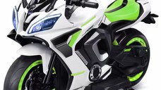 Motocicleta electrica copii Kinderauto R9, putere 150W, 24V, roti moi, scaun tapitat, verde