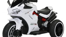 Motocicleta electrica cu 3 roti, Kinderauto SuperSpeed, 70W, 12V 7Ah, Alba