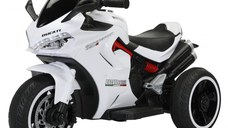 Motocicleta electrica cu 3 roti, Kinderauto SuperSpeed, 70W, 12V 7Ah, Alba