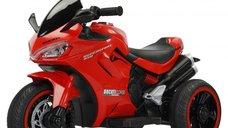 Motocicleta electrica cu 3 roti, pentru copii 2-5 ani, Kinderauto SuperSpeed, 70W, 12V 7Ah, rosie