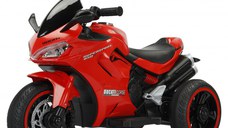 Motocicleta electrica cu 3 roti, pentru copii 2-5 ani, Kinderauto SuperSpeed, 70W, 12V 7Ah, rosie