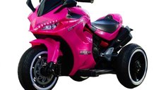 Motocicleta electrica pentru copii 2-5 ani, cu 3 roti, Kinderauto SuperSpeed, 70W, 12V 7Ah, Roz