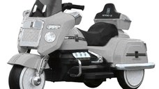 Motocicleta electrica pentru copii Chopper Royce, 80W 12V, telecomanda, bluetooth, culoare alba