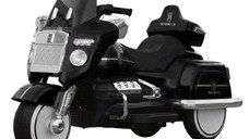 Motocicleta electrica pentru copii Chopper Royce, 80W 12V, telecomanda, bluetooth, culoare neagra