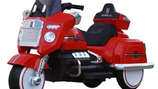 Motocicleta electrica pentru copii Chopper Royce, 80W 12V, telecomanda, bluetooth, culoare rosie