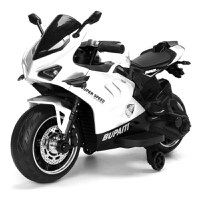 Motocicleta electrica pentru copii, Kinderauto BDQ888 70W 12V cu roti moi, Bluetooth, alba - 1
