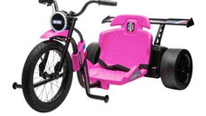 Motocicleta electrica pentru copii, Kinderauto Drift-Trike, roti moi, centura siguranta, 500W, 24V 10Ah, roz