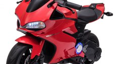 Motocicleta electrica pentru copii Kinderauto SX1629, putere 250W, 24V, roti moi cauciuc EVA, Rosie