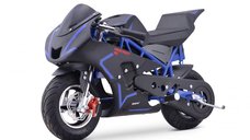 Motocicleta electrica pentru copii NITRO E-Pocketbike Rocket VX 6   800W 36V, culoare albastra