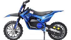 Motocicleta electrica pentru copii NITRO Eco Serval 500W cu roti 10 10 inch, culoare Albastru