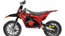 Motocicleta electrica pentru copii NITRO Eco Serval 500W cu roti 10 10 inch, culoare Rosu