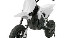 Motocicleta electrica pentru copil 5-10 ani, Honda CRF450 250W, 24V, roti gonflabile, alba