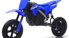 Motocicleta electrica pentru copil 5-10 ani, Honda CRF450 250W, 24V, roti gonflabile, albastra
