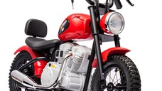 Motocicleta pentru copii, Kinderauto Chopper 350W, 36V, cu roti gonflabile, scaun tapitat,culoare rosie