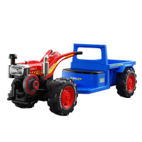 Motocultor electric copii 3-6 ani, Kinderauto BJLW1288, 70W 12V, telecomanda, Albastru - 1