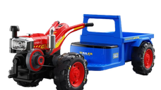 Motocultor electric copii 3-6 ani, Kinderauto BJLW1288, 70W 12V, telecomanda, Albastru