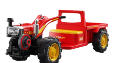Motocultor electric pentru copii, Kinderauto BJLW1288 70W 12V, telecomanda, rosu