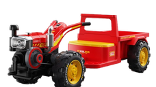 Motocultor electric pentru copii, Kinderauto BJLW1288 70W 12V, telecomanda, rosu