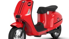 Scuter electric pentru copii Kinderauto Retro 350W 24V 10Ah cu roti gonflabile, rosu