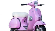 Scuter electric pentru copii Piaggio PX150, 70W, 12V, Premium, roti moi, scaun confortabil, roz