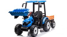 Tractoras electric copii cu remorca si cupa, Power-Tractor 240W 12V, albastru