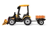 Tractoras electric copii cu remorca si cupa, Power-Tractor 240W 12V, galben - 1