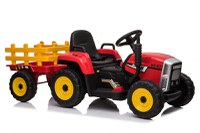 Tractoras electric Kinderauto BJ-611 60W 12V cu remorca si telecomanda  Rosu - 1