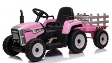 Tractoras electric Kinderauto BJ-611 60W 12V cu remorca si telecomanda  Roz