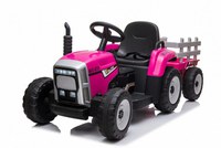 Tractoras electric Kinderauto BJ611 60W 12V cu remorca si telecomanda  Red Rose - 1