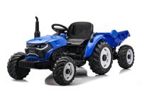 Tractoras electric pentru copii, Kinderauto 1804, 90W, 12V 10Ah, cu remorca basculabila, albastru - 1