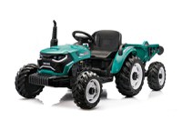 Tractoras electric pentru copii, Kinderauto 1804 90W 12V 10Ah cu remorca basculabila, culoare verde - 1