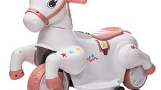 Tricicleta electrica pentru fetite, Kinderauto Poney 40W 6V, culoare Roz pal