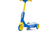 Trotineta electrica cu aburi si lumini pentru copii, cu 3 roti, stabila, Kinderauto Aquamist, 30W, 6V 4.5Ah, albastra