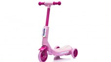 Trotineta electrica cu aburi si lumini pentru copii, cu 3 roti, stabila, Kinderauto Aquamist, 30W, 6V 4.5Ah, roz