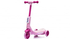 Trotineta electrica cu aburi si lumini pentru copii, cu 3 roti, stabila, Kinderauto Aquamist, 30W, 6V 4.5Ah, roz