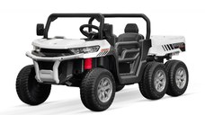 UTV electric pentru 2 copii Kinderauto Farm Tractor 6x6 180W 12V cu roti moi, alb