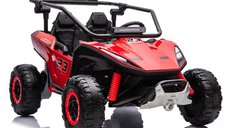 UTV electric pentru 2 copii Kinderauto Vector V2 Dune-Buggy, 220W, 12V, roti moi, scaun tapitat, echipat premium, rosu