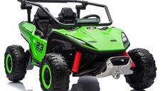 UTV electric pentru 2 copii Kinderauto Vector V2 Dune-Buggy, 220W, 12V, roti moi, scaun tapitat, echipat premium, verde