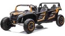UTV electric pentru copii, 4 locuri, Kinderauto Racing 600W, 24V 14Ah, premium, roti moi EVA, scaun tapitat, galben