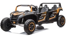 UTV electric pentru copii, 4 locuri, Kinderauto Racing 600W, 24V 14Ah, premium, roti moi EVA, scaun tapitat, galben