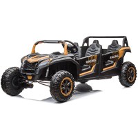UTV electric pentru copii, 4 locuri, Kinderauto Racing 600W, 24V 14Ah, premium, roti moi EVA, scaun tapitat, galben - 1