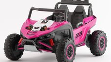 UTV electric pentru copii, Kinderauto Arrow Dune-Buggy, 220W, 12V, roti EVA, 2 locuri, premium, roz
